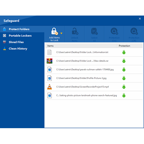 screenshot of Folder Lock